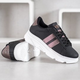 Weide Zapatillas en la plataforma negro multicolor 4