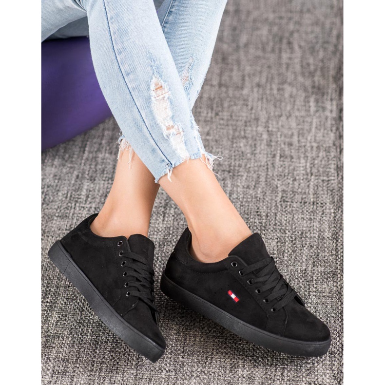 SHELOVET Zapatos deportivos de gamuza negro 2