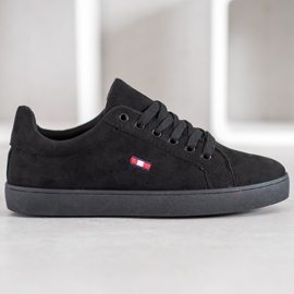 SHELOVET Zapatos deportivos de gamuza negro 3