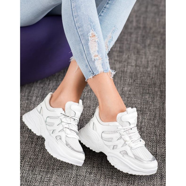 SHELOVET Cómodas zapatillas blancas blanco 2