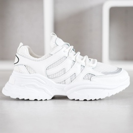 SHELOVET Cómodas zapatillas blancas blanco 3