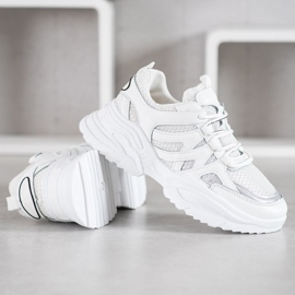 SHELOVET Cómodas zapatillas blancas blanco 4
