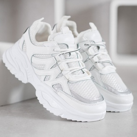 SHELOVET Cómodas zapatillas blancas blanco 5