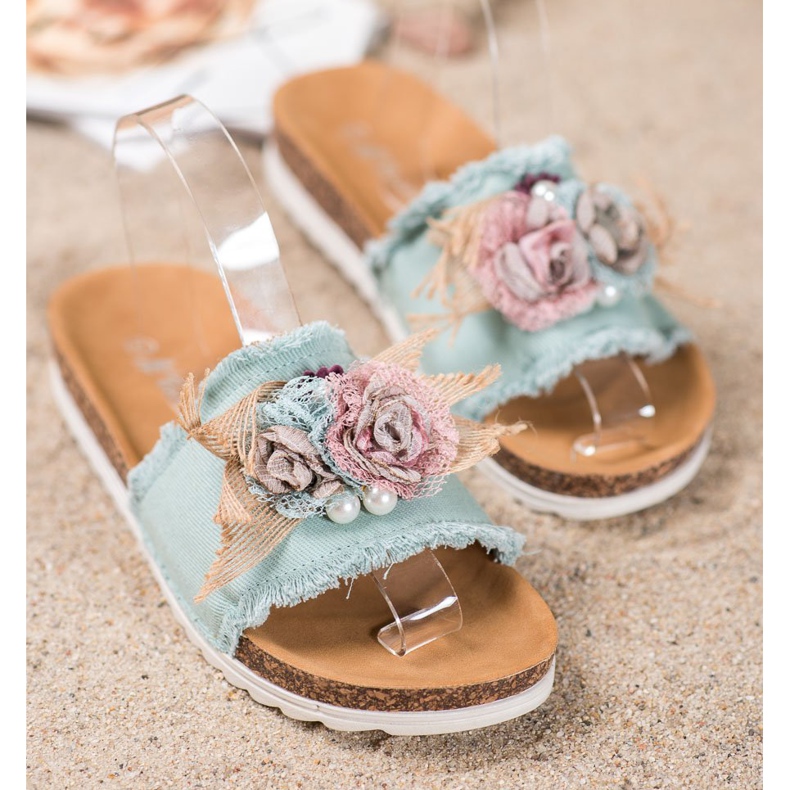 SHELOVET Zapatillas de moda marrón verde 2