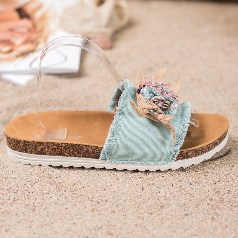 SHELOVET Zapatillas de moda marrón verde 1