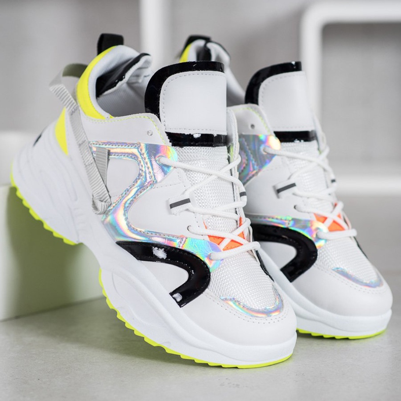 Weide Zapatillas De Moda blanco negro gris amarillo 1