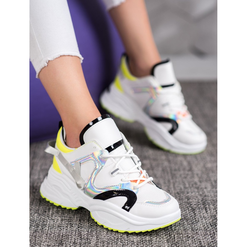 Weide Zapatillas De Moda blanco negro gris amarillo 2