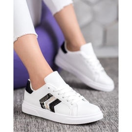 SHELOVET Zapatos de cuero ecológico de moda blanco negro gris 5