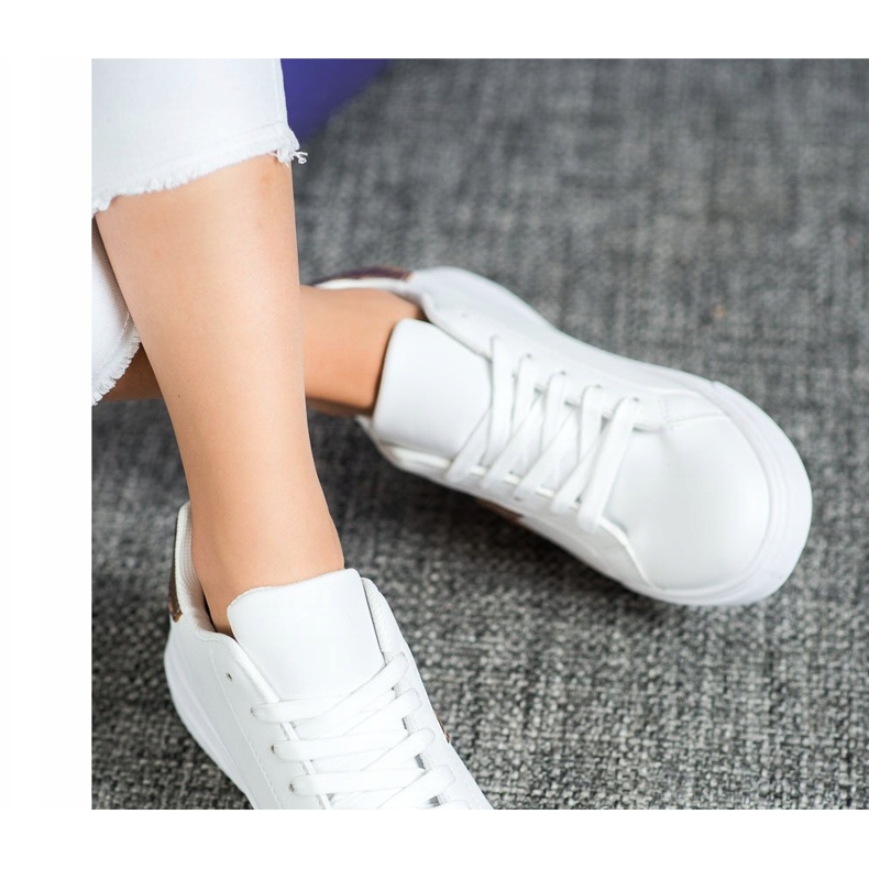 SHELOVET Zapatos de cuero ecológico de moda blanco amarillo 1