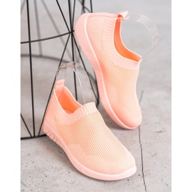 SHELOVET Slipons cómodos calados multicolor naranja 2 SHELOVET Slipons cómodos calados multicolor naranja 2