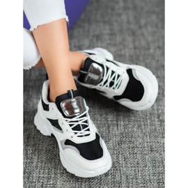 SHELOVET Zapatillas con estilo blanco negro 3