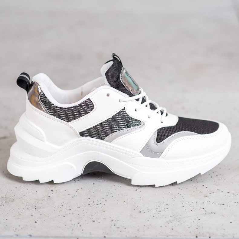 SHELOVET Zapatillas con estilo blanco negro 1