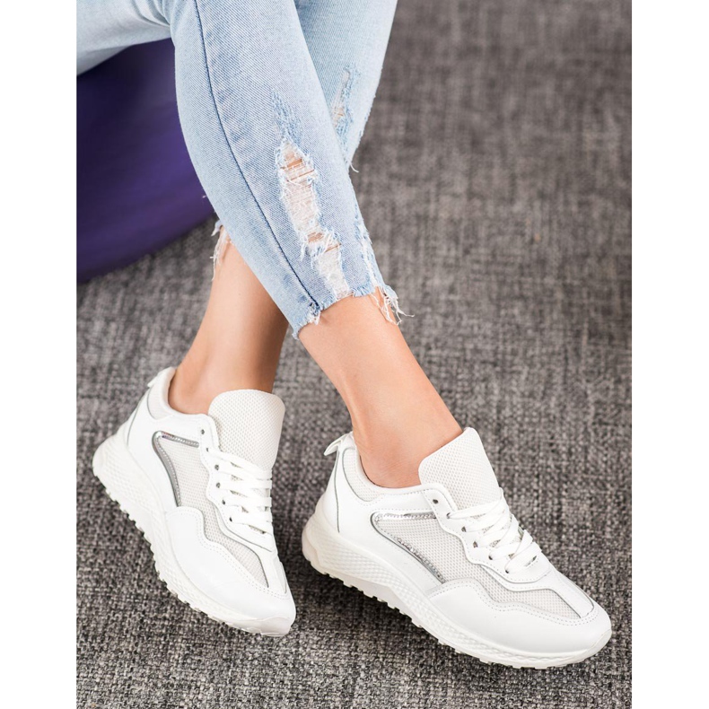 SHELOVET Zapatillas clásicas blancas blanco gris 1
