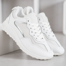 SHELOVET Zapatillas clásicas blancas blanco gris 4