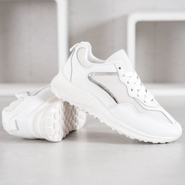 SHELOVET Zapatillas clásicas blancas blanco gris 3