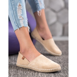 SHELOVET Alpargatas beige sin cordones 4