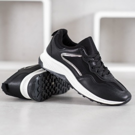 SHELOVET Zapatillas clásicas negras negro gris 5