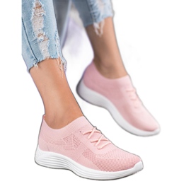 SHELOVET Zapatos calados rosas rosado 4