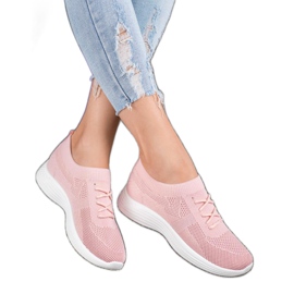SHELOVET Zapatos calados rosas 1