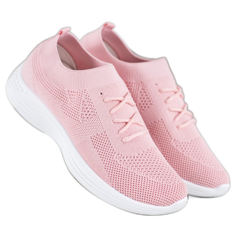 SHELOVET Zapatos calados rosas rosado 2