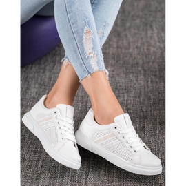 SHELOVET Zapatillas blancas caladas blanco 2