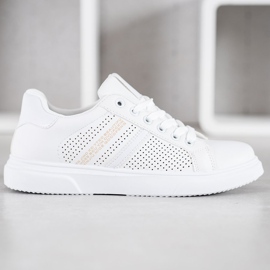 SHELOVET Zapatillas blancas caladas blanco 3