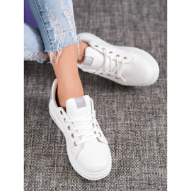 SHELOVET Zapatillas con aplicaciones de purpurina blanco gris 1