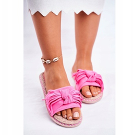 PS1 Pantuflas De Mujer Con Lazo Fucsia Neón Tailandia rosa 2