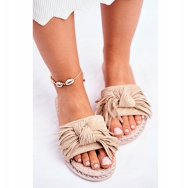 PS1 Pantuflas de mujer beige con lazo Tailandia 5