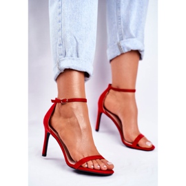 PS1 Sandalias De Mujer Con Tacón Clásico Rojo Basilian 5