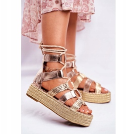 PS1 Sandalias de mujer en las alpargatas Golden Eromica Platform dorado 2