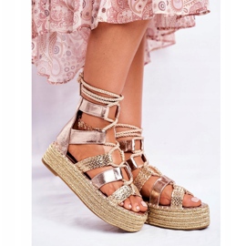 PS1 Sandalias de mujer en las alpargatas Golden Eromica Platform dorado 1