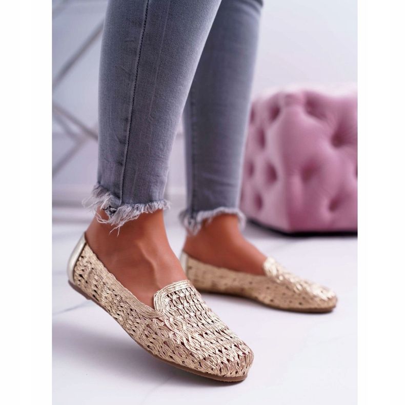 Bailarinas para mujer Lu Boo Braided Golden 4Ever dorado 1