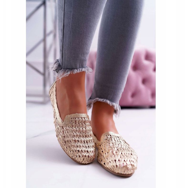 Bailarinas para mujer Lu Boo Braided Golden 4Ever dorado 2