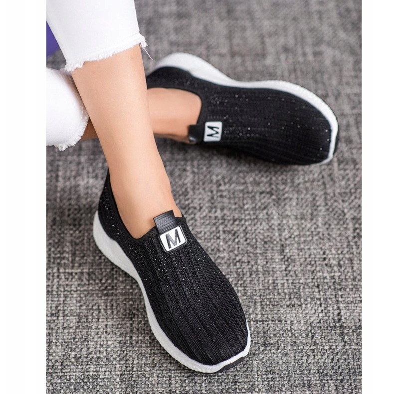 SHELOVET Zapatos negros con cristales 2