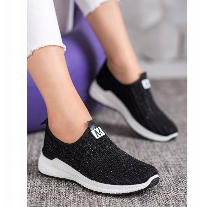 SHELOVET Zapatos negros con cristales 1