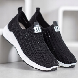 SHELOVET Zapatos negros con cristales 4