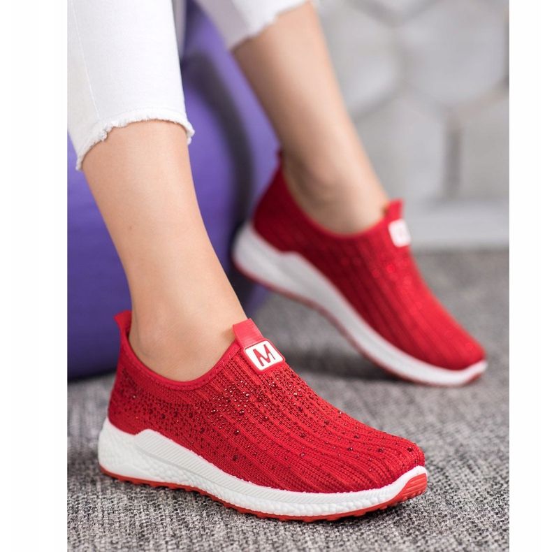 SHELOVET Zapatos rojos con cristales 1 SHELOVET Zapatos rojos con cristales 1