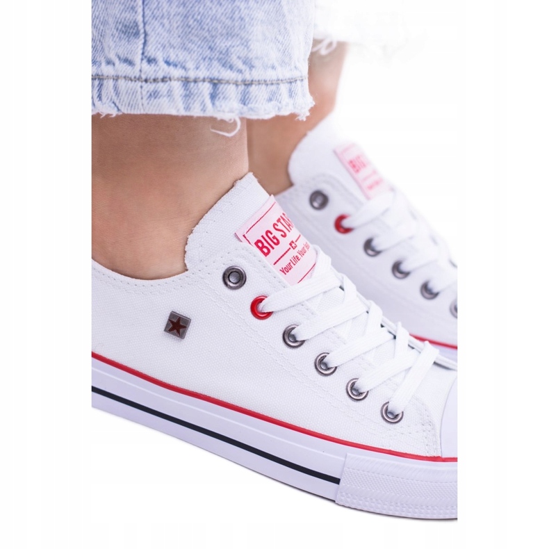 Zapatillas con cordones Big Star T274022 101 blanco 4