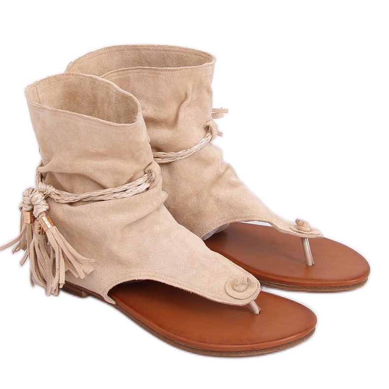 SEA Sandalias de Mujer Chanclas con Caña Beige SL1011 Madrit 1