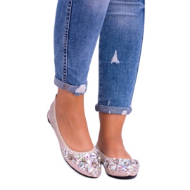 Lu Boo Golden Ballerinas en Elastic Stones Even dorado 3 Lu Boo Golden Ballerinas en Elastic Stones Even dorado 3