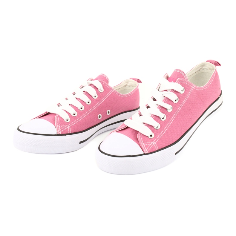 Zapatillas de mujer rosa American Club atadas 2