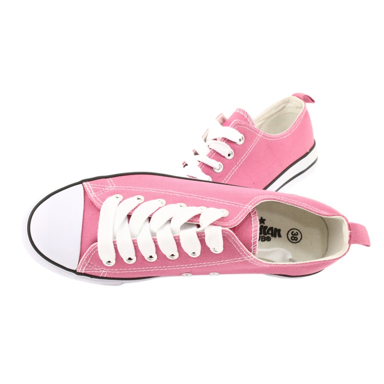 Zapatillas de mujer rosa American Club atadas 4