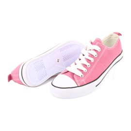 Zapatillas de mujer rosa American Club atadas 3