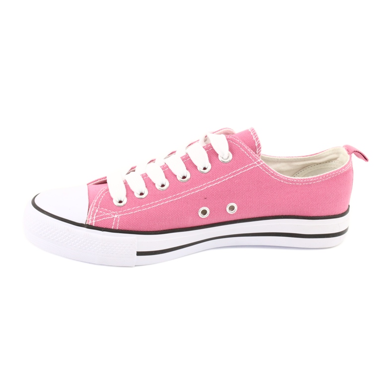 Zapatillas de mujer rosa American Club atadas 1