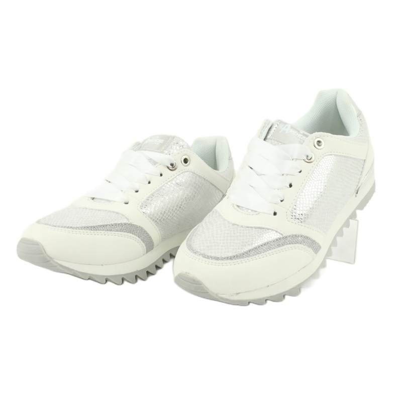 American Club Zapatos deportivos femeninos 16355 blanco/plata gris 2