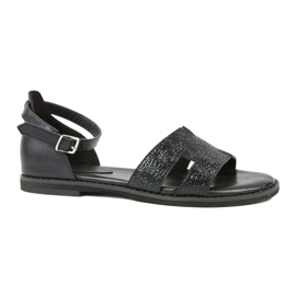 M.Daszyński Sandalias negras con tacón Daszyński MR1848-17 negro 5