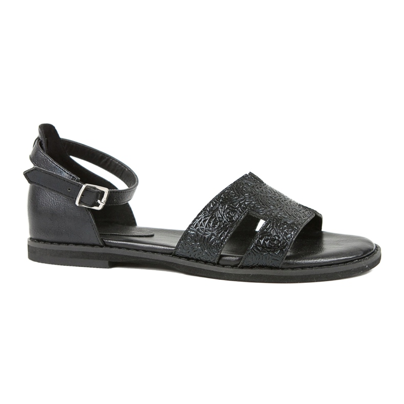 M.Daszyński Sandalias negras con tacón Daszyński MR1848-17 negro 5