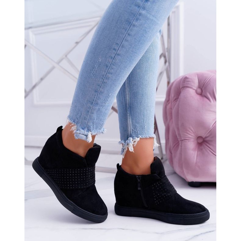 Zapatillas de Mujer Negras Lu Boo Lentejuelas Rosa Azúcar negro 2