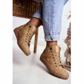 Zapatillas de mujer Big Star High Warm Camel GG274072 marrón 2